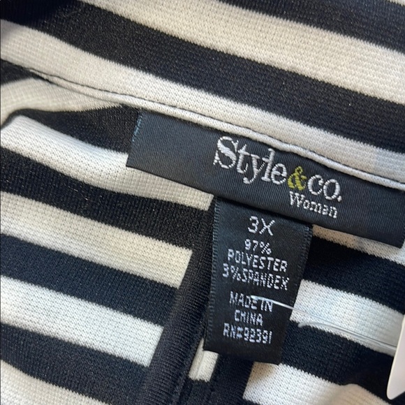 Style & Co Black and White Striped Blazer plus size 3X - Picture 7 of 8